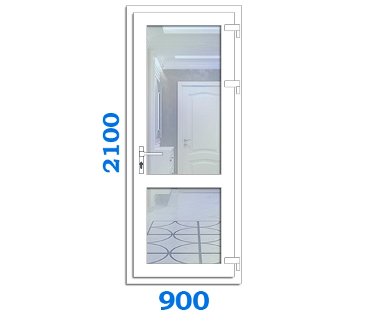 Металопластикові двері вхідні, розмір двері 900 x 2100